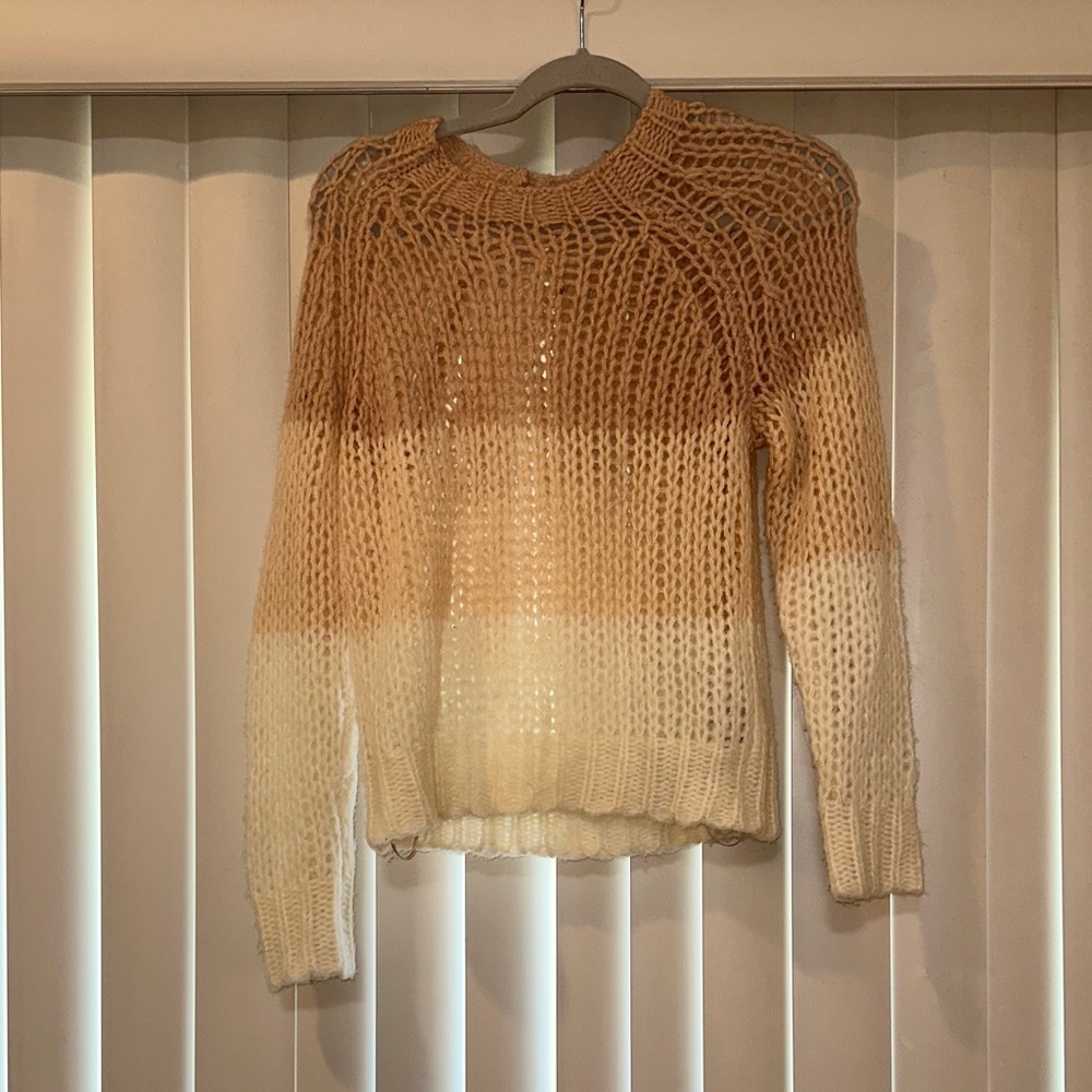 All Saints Ombre Tan and Cream Sweater